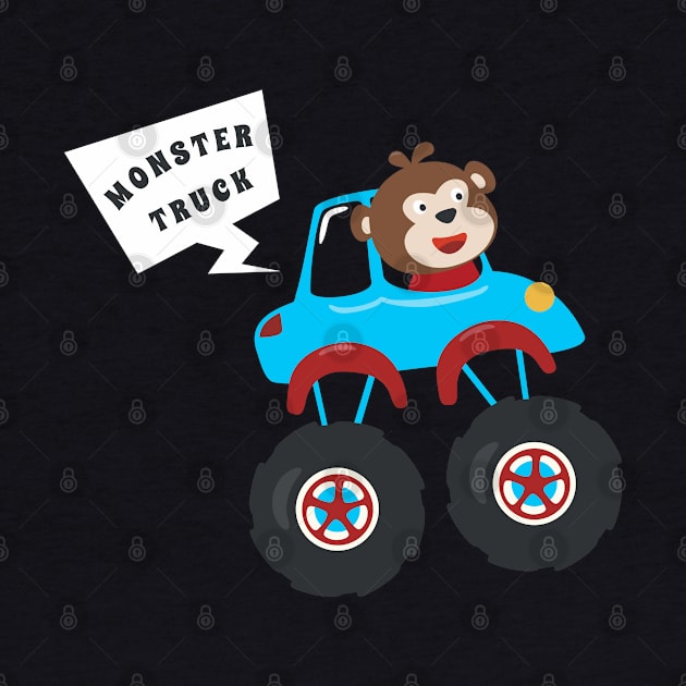 illustration of monster truck with cartoon style. by KIDS APPAREL